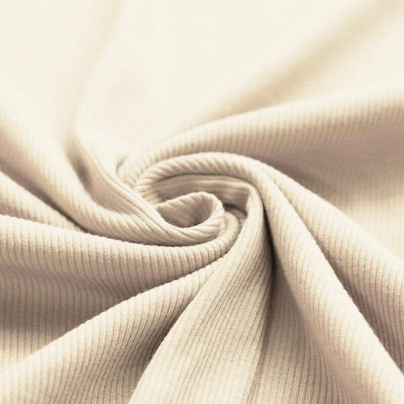 Ribbed Knit Fabric - Natural Beige ...